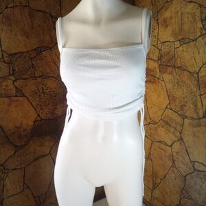 Wilfred White Ribbed Tank Top
